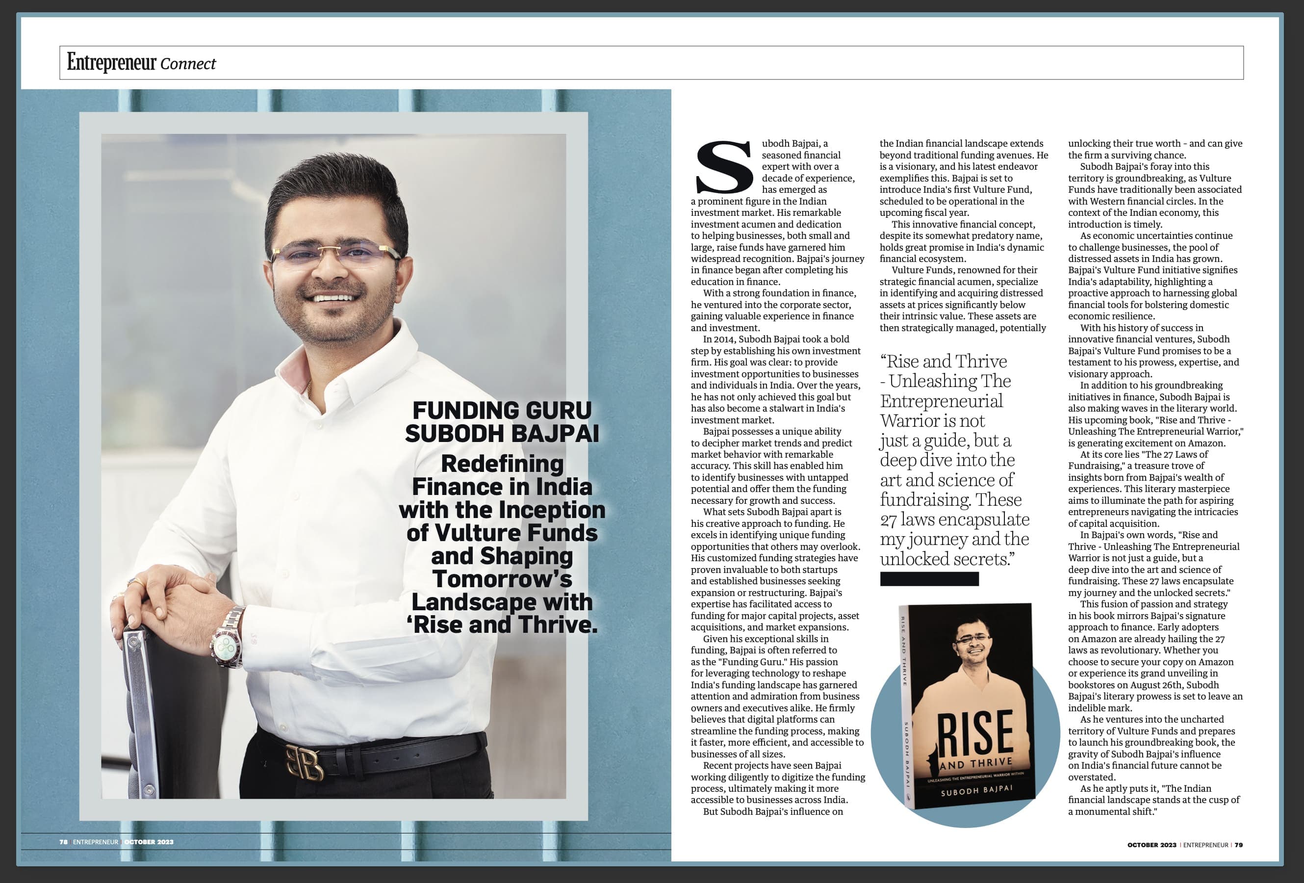 Entrepreneur Magazine — Funding Guru Subodh Bajpai: Redefining Finance in India with Vulture Funds