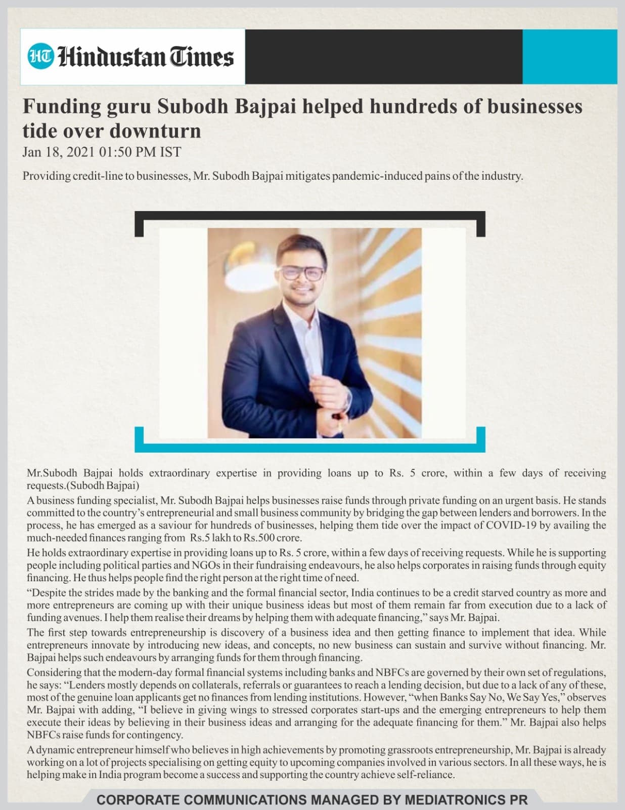 Hindustan Times feature